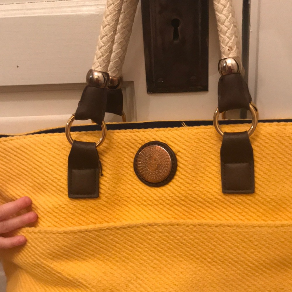 Yellow m Navy Blue Purse from Bath and Body Works